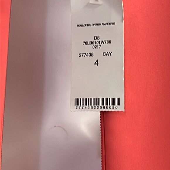 bebe Coral Sleeveless Scalloped Detail Flare Dress w/ High Neck & Pleats- Size 4 - Picture 10 of 16